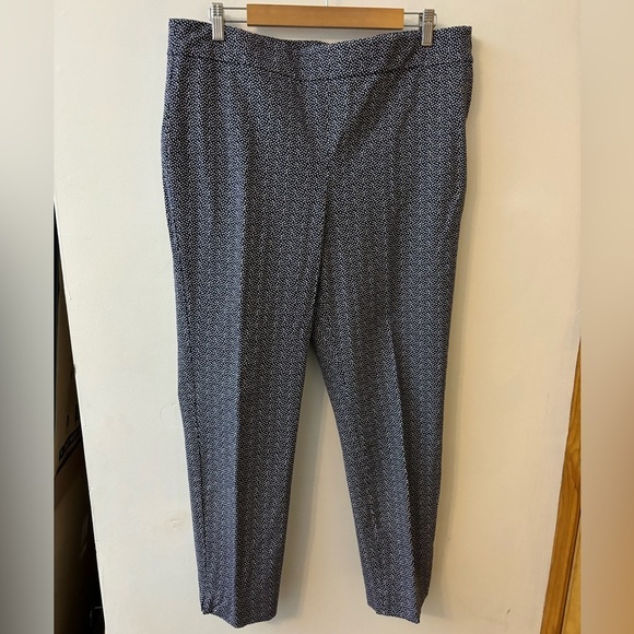 Talbots SZ 16 Chatham Ankle Pants Blue White Polka Dot - Picture 1 of 7